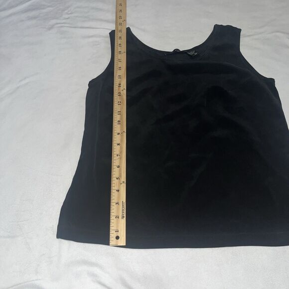 Mel & Lisa 100% Silk Black Tank Tops W Darts Medium - Picture 4 of 6